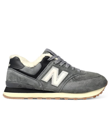New Balance 574 Grey White З ХУТРОМ