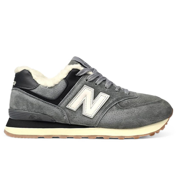 New Balance 574 Grey White З ХУТРОМ