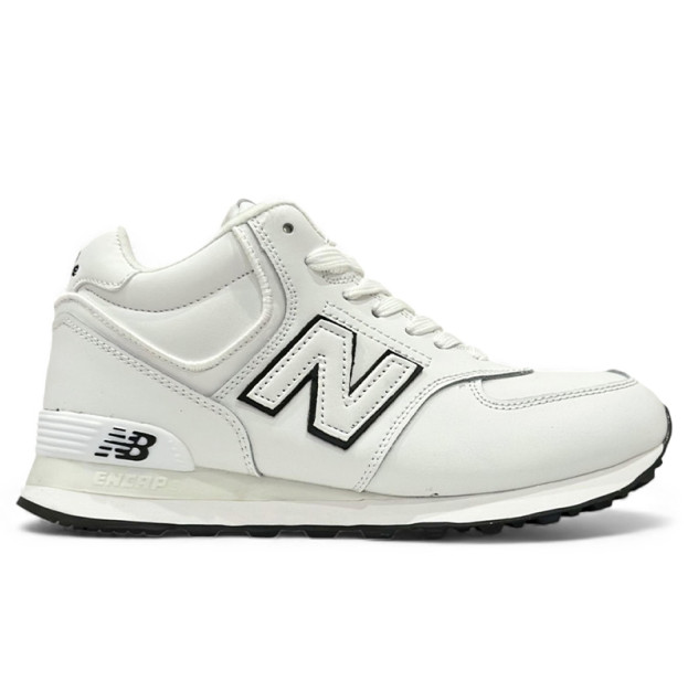 New Balance 574 White Black З ХУТРОМ