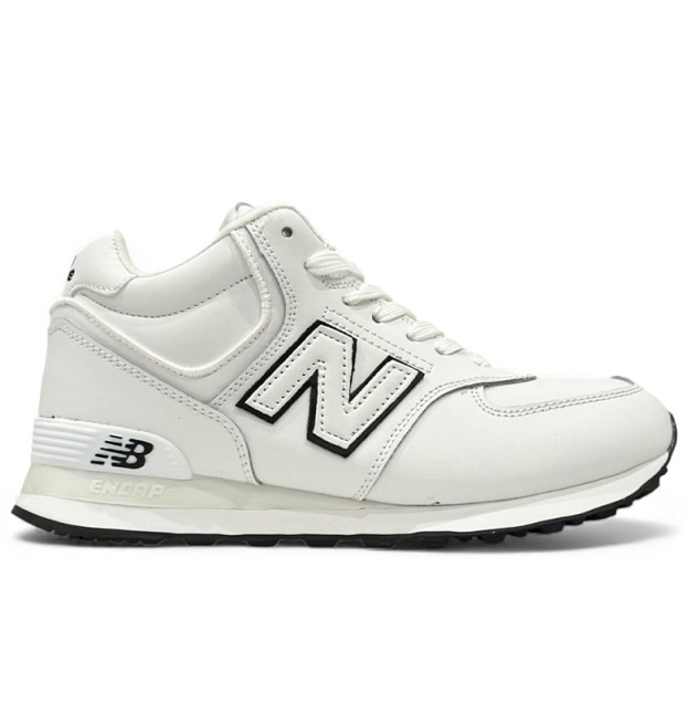 New Balance 574 White Black with Fur