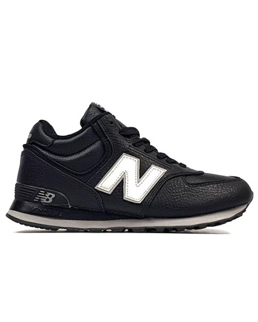 New Balance 574 Black White Winter С МЕХОМ