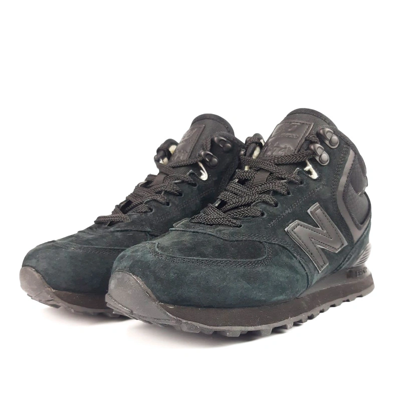 New Balance 574 High All Black Suede Winter З ХУТРОМ S-2350320