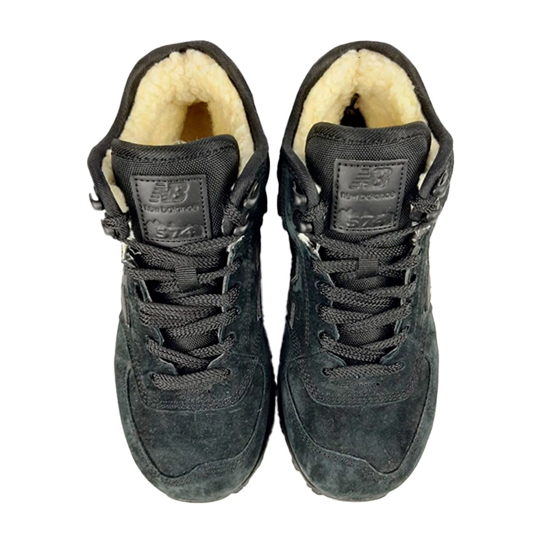 New Balance 574 High All Black Suede Winter З ХУТРОМ S-2350320