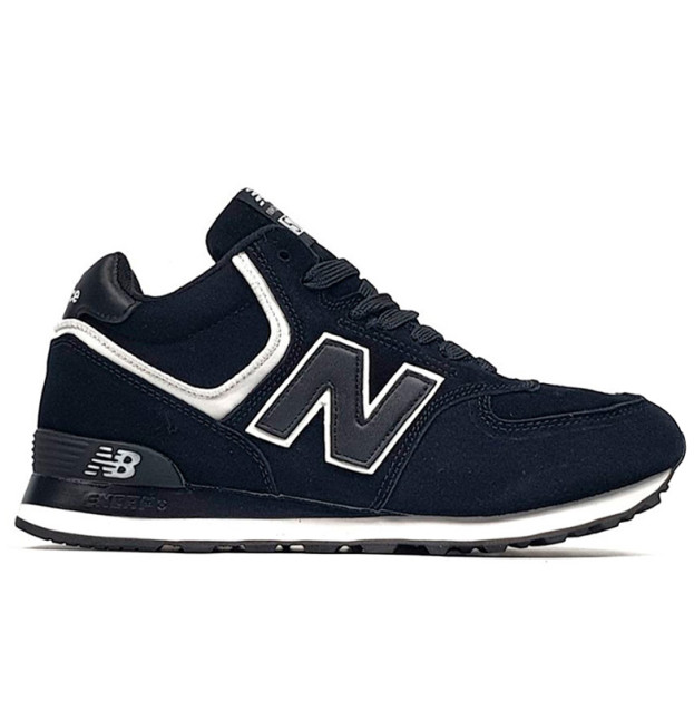 New Balance 574 High Black White Winter С МЕХОМ