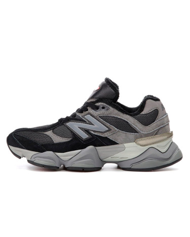 New Balance 9060 Black Grey Winter С МЕХОМ