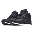 New Balance 574 High Leather Black White Winter С МЕХОМ