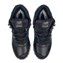 New Balance 574 High Leather Black White Winter С МЕХОМ