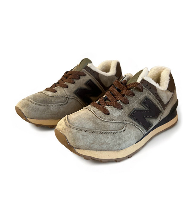 New Balance 574 Beige Brown Winter С МЕХОМ
