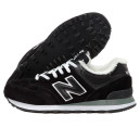 New Balance 574 Black White Winte С МЕХОМ